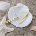 925 Silver 14K Gold Plated Freshwater Pearl Drop Earrings Trendy Stud 3