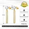 925 Silver 14K Gold Plated Freshwater Pearl Drop Earrings Trendy Stud 5