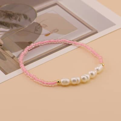 Solid Color Bead Natural Freshwater Pearl Bracelet detail 3