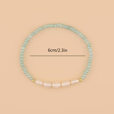 Solid Color Bead Natural Freshwater Pearl Bracelet detail 4