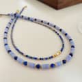 Ins Style Vintage Natural Stone Brass Bead Beaded Necklace Simplicity 1