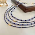 Ins Style Vintage Natural Stone Brass Bead Beaded Necklace Simplicity 4