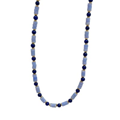 Ins Style Vintage Natural Stone Brass Bead Beaded Necklace Simplicity detail 6