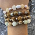 Handmade Sweet Design Freshwater Pearl Heart-shaped Natural Stone Bracelet 1
