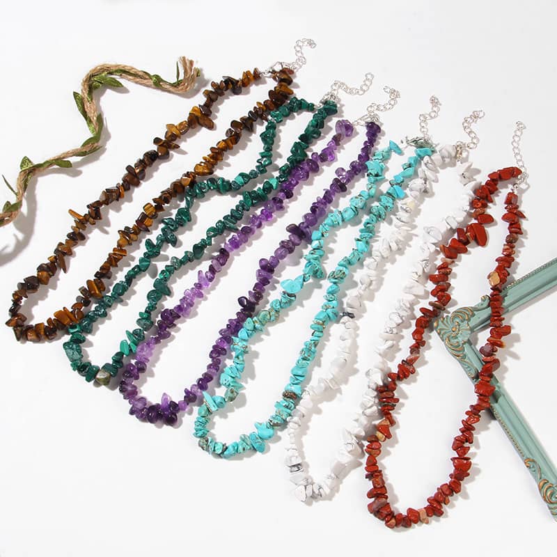 INS Style Natural Stone Handmade Necklace Irregular Stone Neck Chain - main