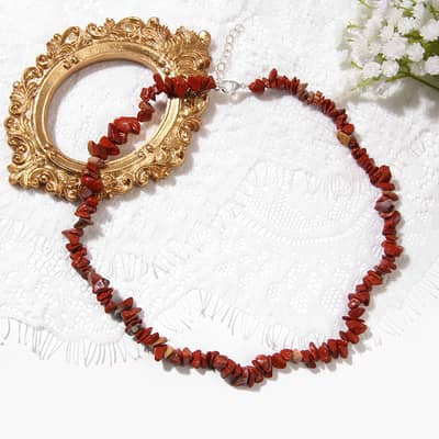 INS Style Natural Stone Handmade Necklace Irregular Stone Neck Chain detail 3