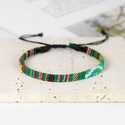 Vintage Style Handmade Woven Bracelet Colorful Design detail 2