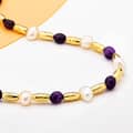 Pearl Necklace Natural Stone Waterproof Pearl Beaded Choker 4