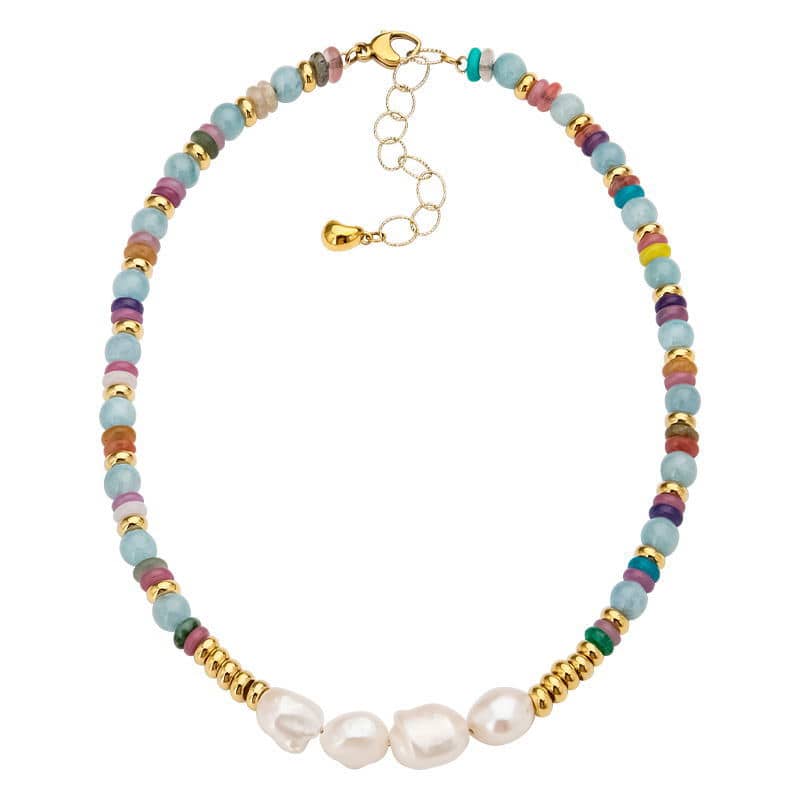 Pearl Necklace Natural Stone Beaded - main