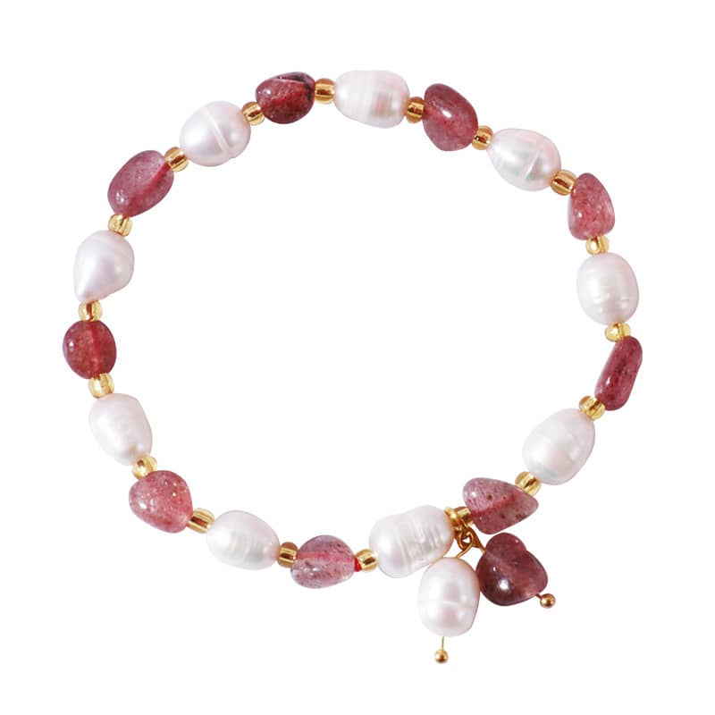 Natural Freshwater Pearl Yellow Crystal Waterproof Bracelet - main