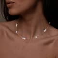 Luxury 14K Gold Plated Freshwater Pearls Charm Chain Necklace 2