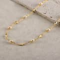 14K Gold Plated Chunky 925 Sterling Silver Link Chain Freshwater Pearl Beads Necklace 2