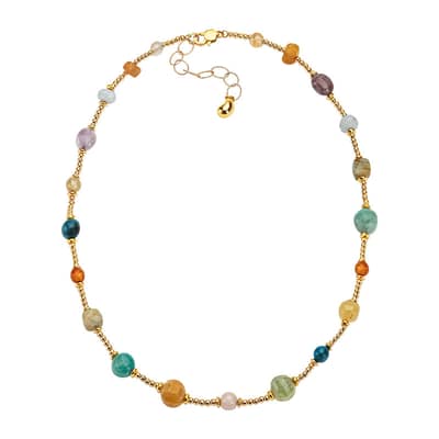 Beaded Necklace Natural Stone Waterproof Stainless Steel Beads detail 1