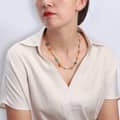 Beaded Necklace Natural Stone Waterproof Stainless Steel Beads 2