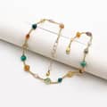 Beaded Necklace Natural Stone Waterproof Stainless Steel Beads 5
