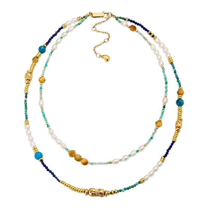 Pearl Necklace Natural Stone Freshwater Pearl Stainless Steel Beads Waterproof - main