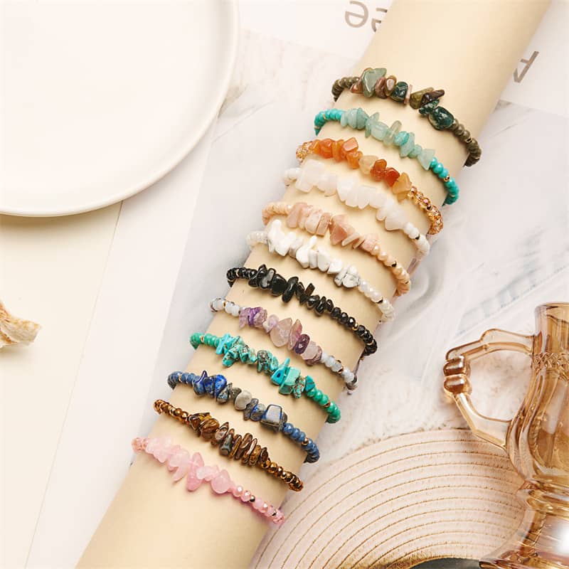 Natural Irregular Stone Crystal Adjustable Summer Waterproof Bracelet - main