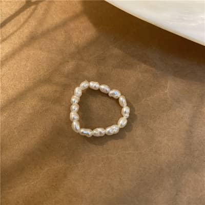 Natural Freshwater Pearl Crystal Waterproof Stainless Steel Beads Ring detail 3
