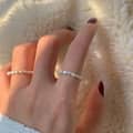 Natural Freshwater Pearl Crystal Waterproof Stainless Steel Beads Ring 4