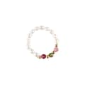 Natural Freshwater Pearl Crystal Waterproof Stainless Steel Beads Ring 5