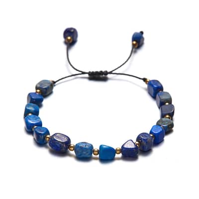 Irregular Stone Stainless Steel Beads Adjustable Beaded Waterproof Bracelet detail 1