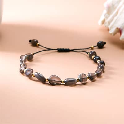 Irregular Stone Stainless Steel Beads Adjustable Beaded Waterproof Bracelet detail 4