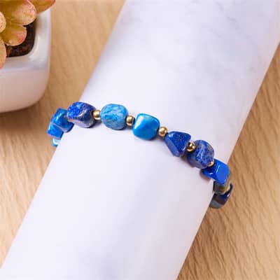 Irregular Stone Stainless Steel Beads Adjustable Beaded Waterproof Bracelet detail 6