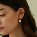 925 Sterling Silver Gold Plated White Freshwater Pearl Stud Earrings 4