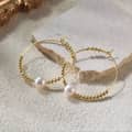 925 Silver Hypoallergenic Hoop Earrings with Freshwater Pearl Gold Plated Simple Silver Hoop Huggie 3