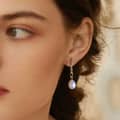 Valentine Gift Cultured Freshwater Pearl 14K Gold Plated 925 Sterling Silver Dangle Drop Earrings 2