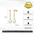Valentine Gift Cultured Freshwater Pearl 14K Gold Plated 925 Sterling Silver Dangle Drop Earrings 5