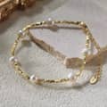 Tiny Gold Stone Chain Decor 925 Silver Chain Bracelet, Adjustable 4