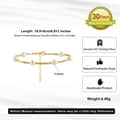 Tiny Gold Stone Chain Decor 925 Silver Chain Bracelet, Adjustable 5
