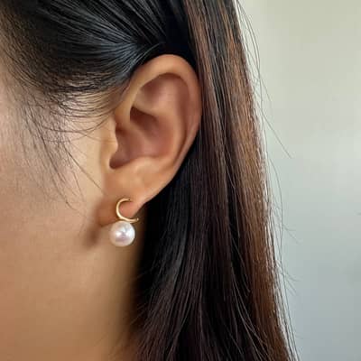 7.5-8mm Natural Freshwater Pearl 925 Sterling Silver Earrings detail 4