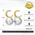7.5-8mm Natural Freshwater Pearl 925 Sterling Silver Earrings 5