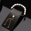 Natural Pearl Bracelet 14K Gold Plated 925 Sterling Silver Charm Freshwater Pearl Beads Set 1
