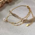 Natural Pearl Bracelet 14K Gold Plated 925 Sterling Silver Charm Freshwater Pearl Beads Set 4