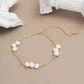 Natural Pearl Bracelet 14K Gold Plated 925 Sterling Silver Charm Freshwater Pearl Beads Set 5