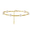 Natural Pearl Bracelet 14K Gold Plated 925 Sterling Silver Charm Freshwater Pearl Beads Set 6