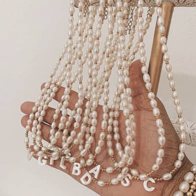 Beaded Necklace Natural Freshwater Pearl Shell Love Pendant Waterproof Stainless Steel Bead detail 3