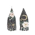 Hand-Woven Rice Bead Long Earrings Starry Sky Flower Series Tassel 1