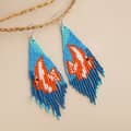 Bohemian Hand-Woven Rice Bead Long Earrings Ocean Series Tassel 2