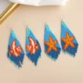 Bohemian Hand-Woven Rice Bead Long Earrings Ocean Series Tassel 4