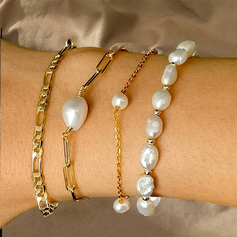 S925 Sterling Silver Chain Freshwater Pearl Bracelet - main