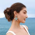 Bohemian Ocean Style Handmade Beaded Rice Bead Earrings Summer Starfish Tassel 3