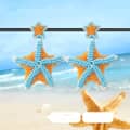 Bohemian Ocean Style Handmade Beaded Rice Bead Earrings Summer Starfish Tassel 5