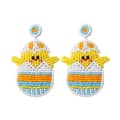 Handwoven Rice Bead Earrings Easter Egg Chick Series 1