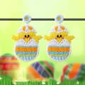 Handwoven Rice Bead Earrings Easter Egg Chick Series 3