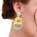 Handwoven Rice Bead Earrings Easter Egg Chick Series 5