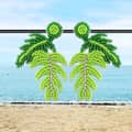 Bohemian Hand-Woven Seed Earrings Summer Turtle Leaf Series Long Tassel 3